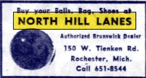 Avon North Hill Lanes - Aug 28 1963 Article (newer photo)